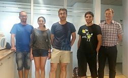 June 2015: After one month of intership, Laura Alonso is leaving for starting her University studies in Berlin. From left to rigth: David Cabrera, Laura Alonso,  Francisco J.Terán, Emilio Artés, and Daniel Ortega.